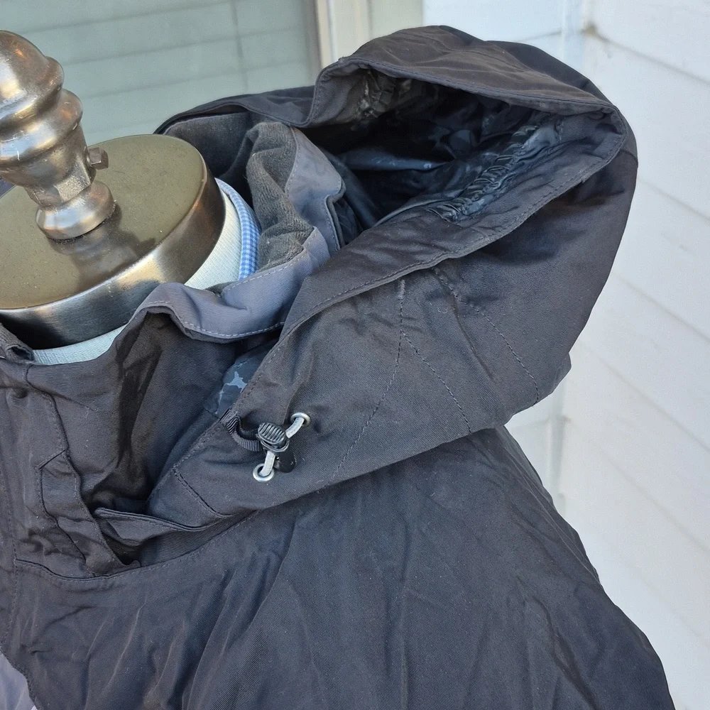 THE NORTH FACE Grey Black Nylon‎ Hyvent Mens Large Full Zip Jacket TNF